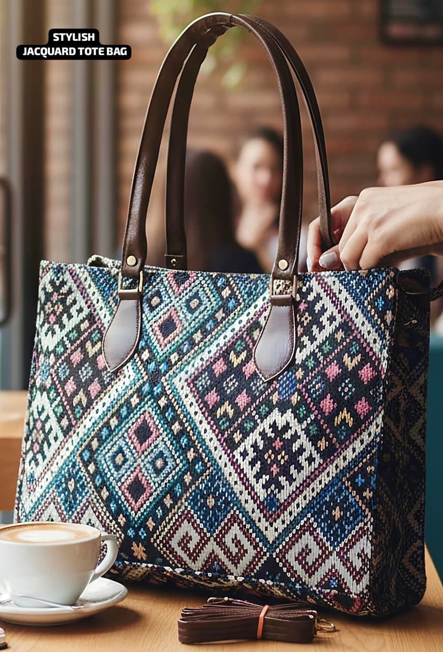Jacquard tote bag
