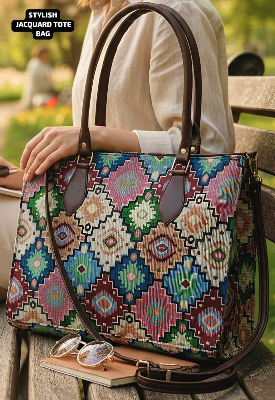 Jacquard tote bag